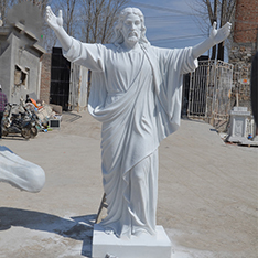 outdoor large stone jesus statue open the arms